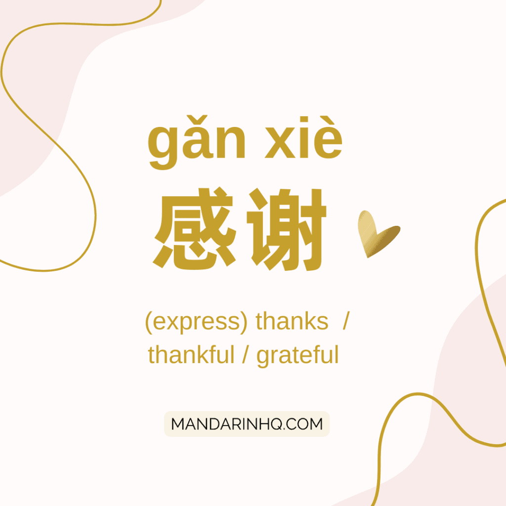 express gratitude in Chinese 感谢